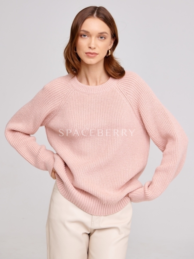 Женский вязаный свитер оверсайз, джемпер